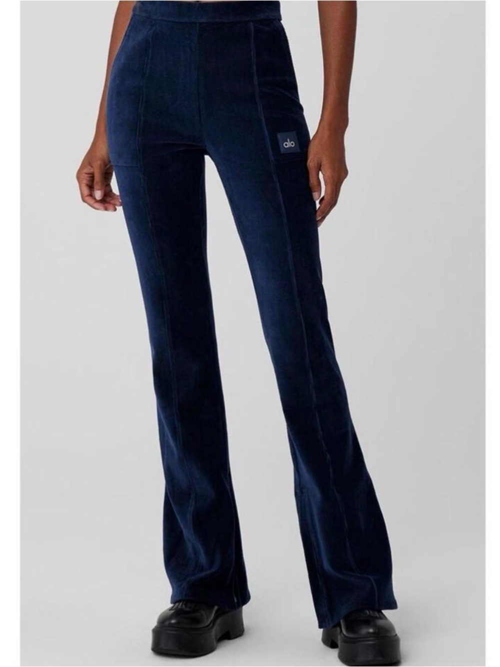 ALO Yoga Micro Corduroy Flare Split Pants - Navy